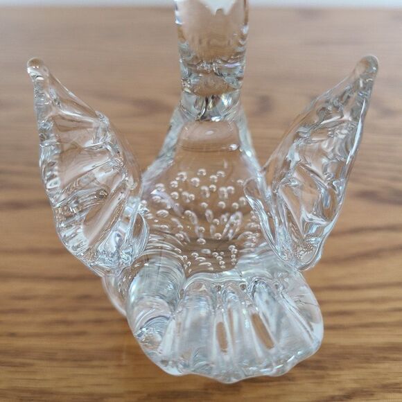 Vintage Precision Controlled Bubble Clear Glass Art Swan Figurine Paperweight - Picture 14 of 15